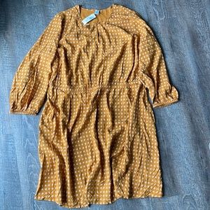 Mustard 3/4 sleeve dress